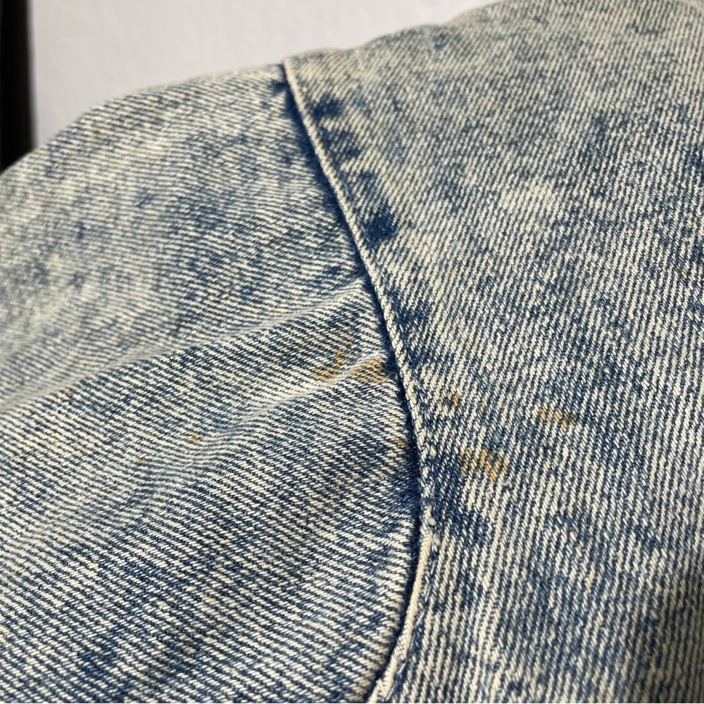 Vtg Oversized acid washed Denim Jacket Hand Painted purpleFloral Studded Artwear - Picture 11 of 12